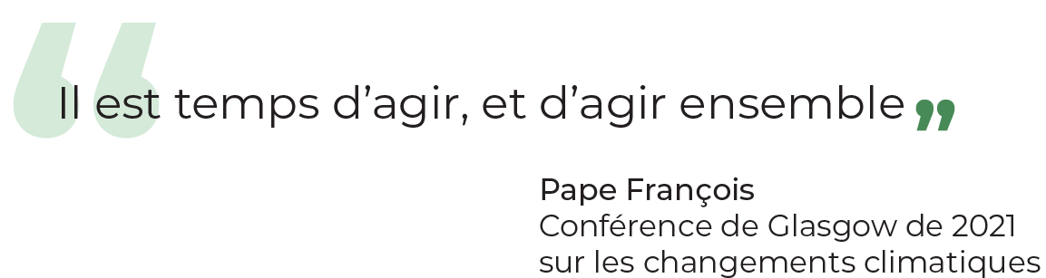 citation voeux Université Citation du Pape François à la conférence de Glasgow de 2021